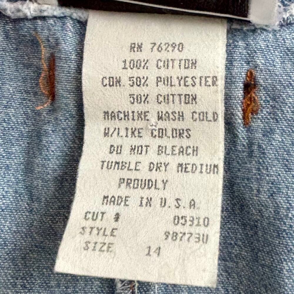 VTG 90s Denim Prairie Dress Trad Wife Alexandra Lee Embroidered Cottagecore Farm - Picture 8 of 8
